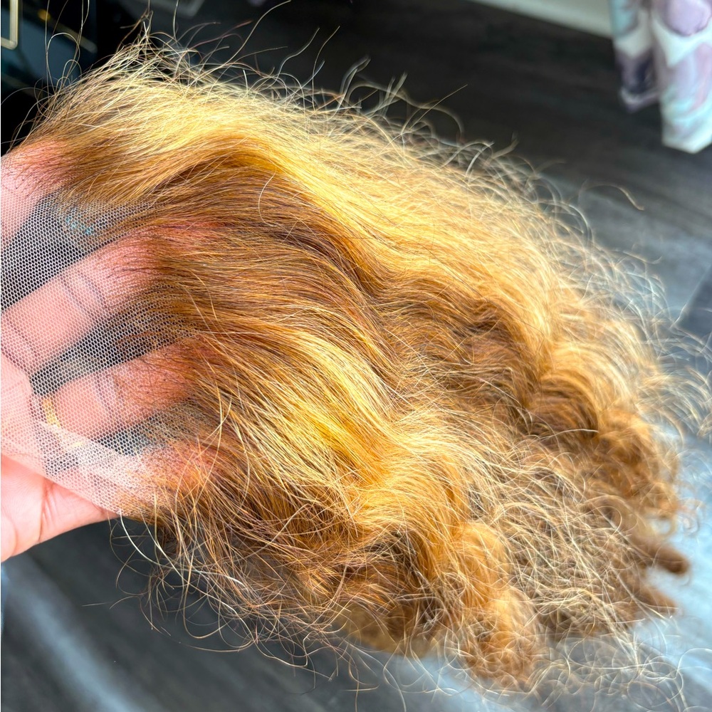 Deep Curly Wave 13*6 Blonde Human Hair Wig, 26 to 28 inches long. - Picture 5 of 9